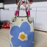 Cartoon Striped Tote Bag