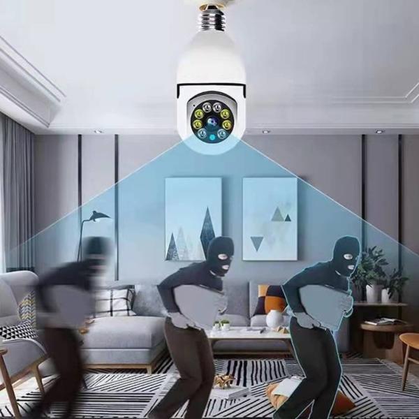 V380 Wifi Single Lens Bulb WIFI Camera 1080P Night Vision 360 Indoor CCTV Security Protection Smart Home Security Camera