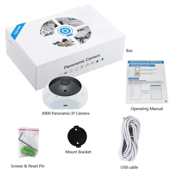 V380 Home Security IP Camera VR 360 Degree Wireless Panoramic Fisheye Monitor 1080P CCTV Security Camera