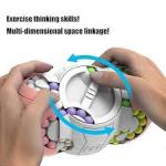 The Double Flip Puzzle Spinner Rotating Magic Bean Cube Spinner Eight-Sided Rotating Magic Bean Cube with a UFO Space Mission