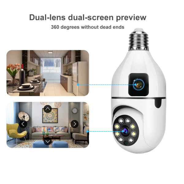 Dual Lens Z380 Bulb Wifi Camera