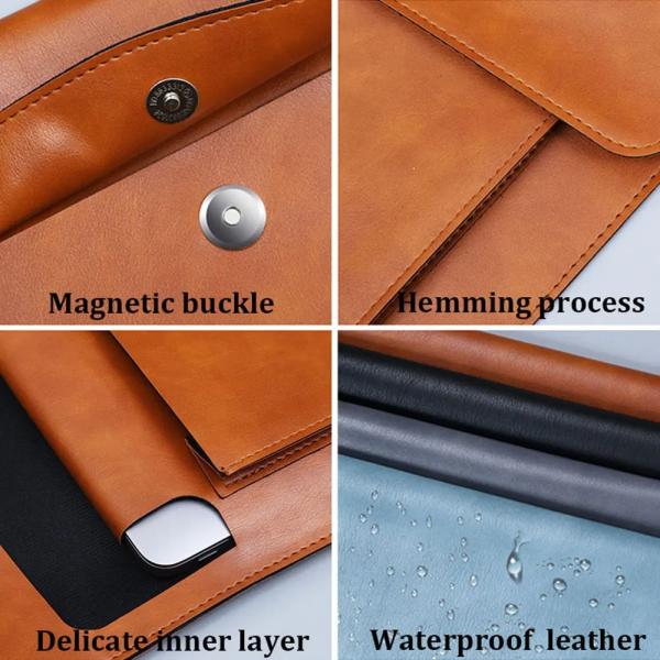 Premium PU Leather A4 Document Folder with Magnetic Closure