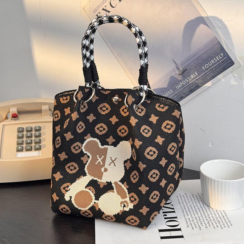Cartoon Striped Tote Bag